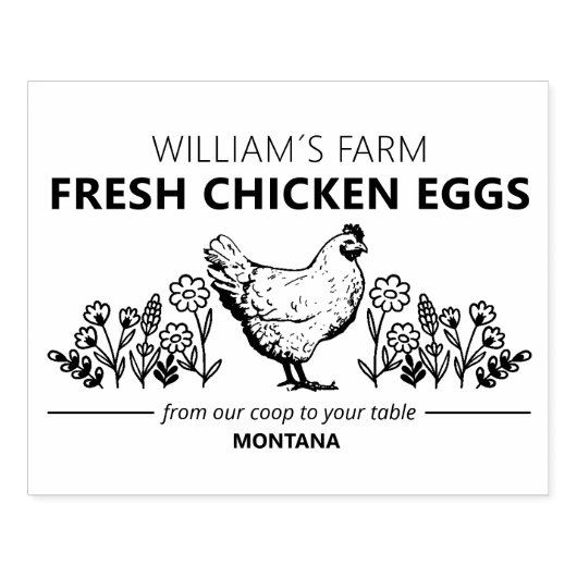 Tampons Encreurs Oeufs frais de ferme sur mesure, petite entreprise (Impression)