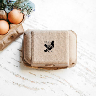 Tampons Encreurs OEufs frais de ferme Timg d'oeuf Vintage Script