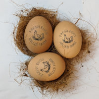 Oeufs Frais Mélange Hen Monogramme Étiquette Oeufs