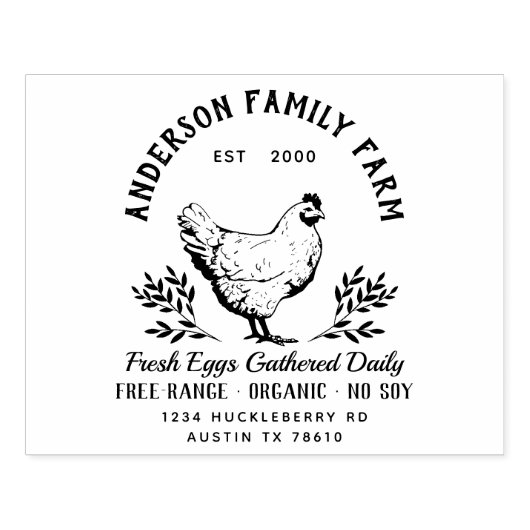 Tampons Encreurs OEufs frais personnalisés Famille Timbre en caoutc (Impression)