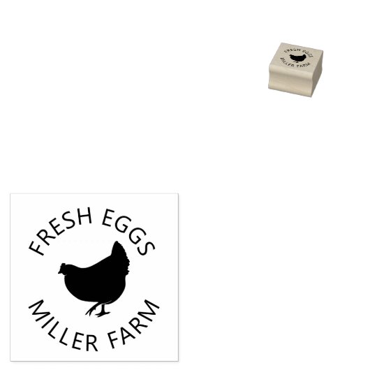 Tampons Encreurs Oeufs frais Timbre d'oeuf Monogramme simple poule (Tamponné)