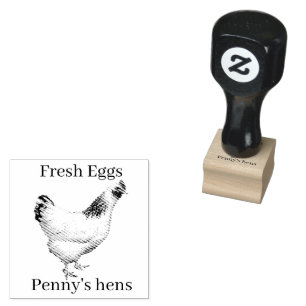 Tampons Encreurs OEufs frais Votre nom Poulets V2 Timbre oeufs
