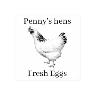 Tampons Encreurs OEufs frais Votre nom Poulets V2 Timbre oeufs