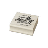 Tampons Encreurs Oiseau élégant avec livre de fleurs Ex Libris (Tampon)