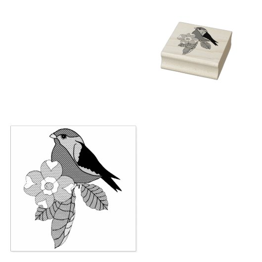 Tampons Encreurs Oiseau folklorique, Oiseau design folklorique, fle (Tamponné)