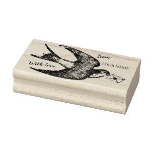 Tampons Encreurs Oiseau français Vintage avec timbre-poste