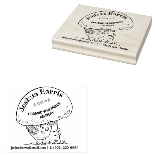 Tampons Encreurs Oiseau Mignonne Avec Champignons, Alimentation Bio (Tamponné)