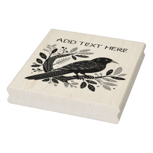 Tampons Encreurs Oiseau personnalisé - Timbre d'art en bois