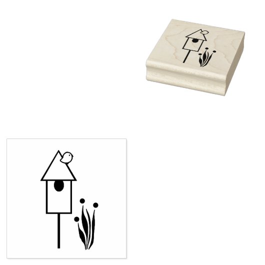 Tampons Encreurs Oiseau sur un Timbre d'art en bois d'oiseaux (Tamponné)