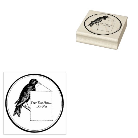 Tampons Encreurs Oiseau tenant Signe vide Timbre en caoutchouc Vint (Tamponné)