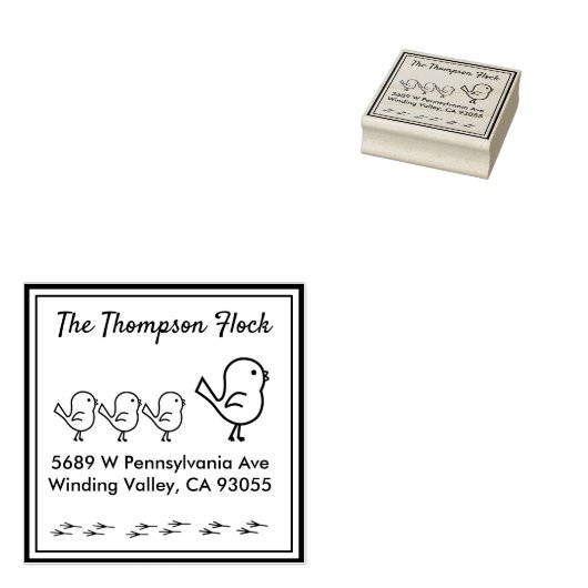 Tampons Encreurs Oiseaux mignons personnalisés (Tamponné)