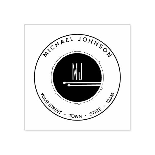 Tampons Encreurs Or Noir Batteur Monogramme (Impression)