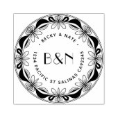 Tampons Encreurs Orchid & Bows Wooden Return Address Stamp (Impression)