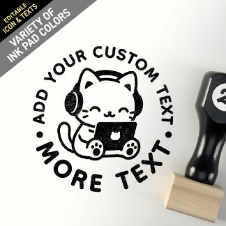 Tampons Encreurs Ordinateur portable d'étude Lo-Fi Chibi Kawaii Mig