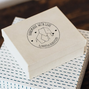 Tampons Encreurs Origami Elephant personnalisé fait main avec amour