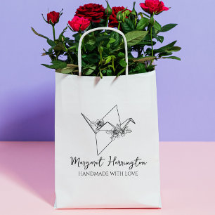 Tampons Encreurs Origami Floral Oiseau Personnalisé Fait À La Main