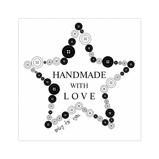 Tampons Encreurs Original Cute Star of Buttons Handmade with Love (Impression)