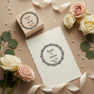 Tampons Encreurs Ornamental Heart Rubber Stamp for Weddings