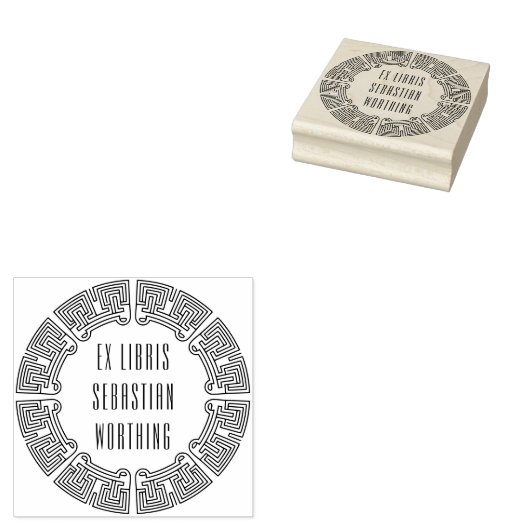 Tampons Encreurs Ornamental Techno Circle Ex Libris Stamp (Tamponné)