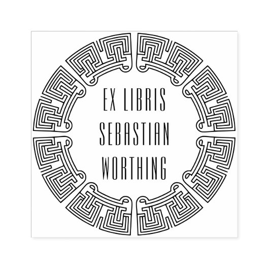 Tampons Encreurs Ornamental Techno Circle Ex Libris Stamp (Impression)