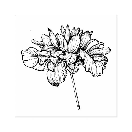 Tampons Encreurs Ornat Chrysanthemum Flower Art Stem (Impression)