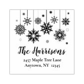 Tampons Encreurs Ornements Snowflake Adresse Design Art Timbre (Impression)