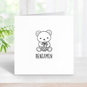 Tampons Encreurs Ours mignon tenant une Berry Nom personnalisé 1x1