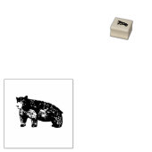 Tampons Encreurs Ours noir monochrome dessiné à la main (Tamponné)