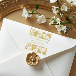 Tampons Encreurs Overlapping Leaves Chic Nature Return Address