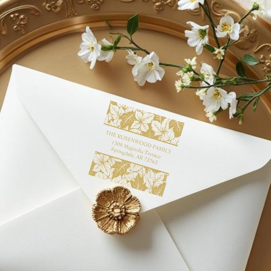 Tampons Encreurs Overlapping Leaves Chic Nature Return Address
