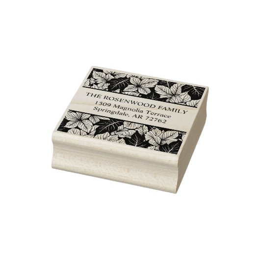Tampons Encreurs Overlapping Leaves Chic Nature Return Address (Tampon)