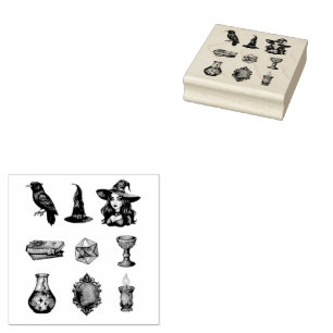 Tampons Encreurs pack sorcière halloween Vintage