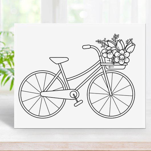 Tampons Encreurs Page Bicyclette avec panier à fleurs