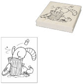 Tampons Encreurs Page de coloriage de poubelle Raccoon (Tamponné)
