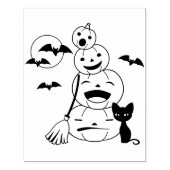 Tampons Encreurs Page Halloween Chat noir et Coloration Citrouille (Impression)