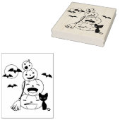 Tampons Encreurs Page Halloween Chat noir et Coloration Citrouille (Tamponné)