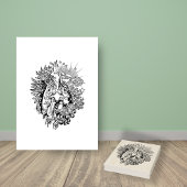 Tampons Encreurs Page Rooster Line Art Colour