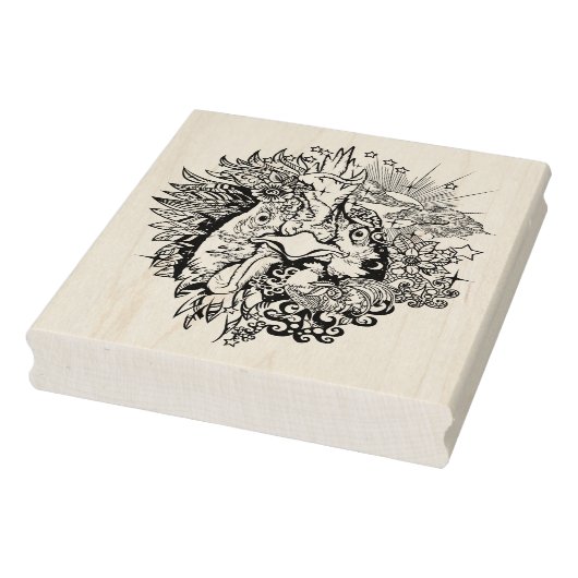 Tampons Encreurs Page Rooster Line Art Colour (Tampon)