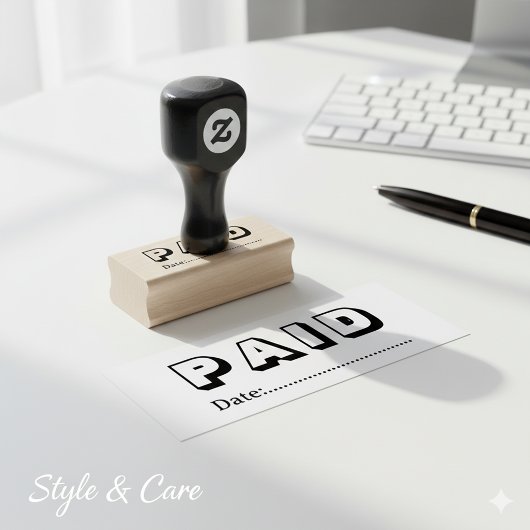 Tampons Encreurs Paid with Blank Date Wooden