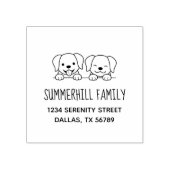 Tampons Encreurs Pair of Labrador Dogs Peeking Family Adresse 2 (Impression)