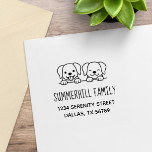 Tampons Encreurs Pair of Labrador Dogs Peeking Family Adresse 2