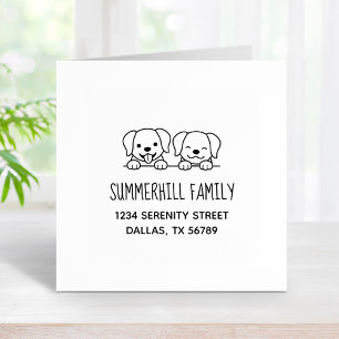 Tampons Encreurs Pair of Labrador Dogs Peeking Family Adresse 2