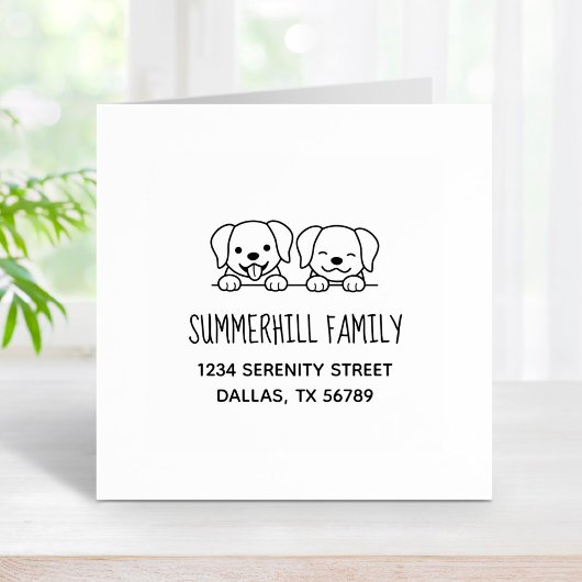 Tampons Encreurs Pair of Labrador Dogs Peeking Family Adresse 2