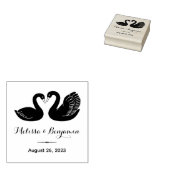 Tampons Encreurs Paire de cygnes noirs Enregistrer la date Mariage (Tamponné)