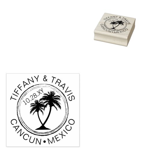 Tampons Encreurs Palm Tree Beach Mariage Style Passport (Tamponné)