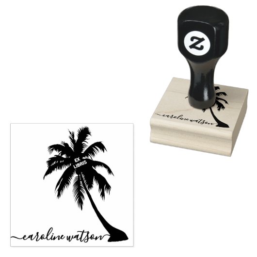 Tampons Encreurs Palm tree Ex libris Timbre en caoutchouc (Tamponné)