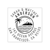 Tampons Encreurs Palm Tree, Mountain & Ocean Married Couple Adresse (Impression)