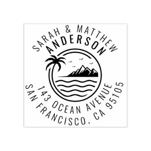 Tampons Encreurs Palm Tree, Mountain & Ocean Married Couple Adresse