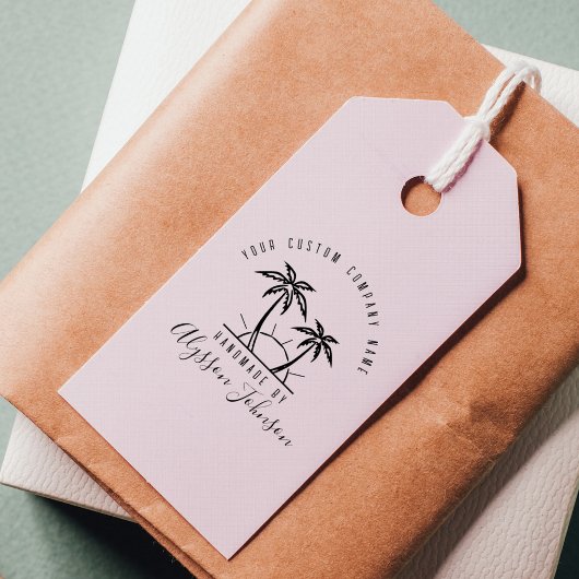 Tampons Encreurs Palmier Tropical Moderne Nom Personnalisé Fait à l