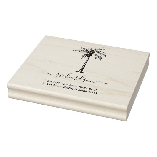 Tampons Encreurs Palmier Tropical Personnalisé Script moderne (Tampon)